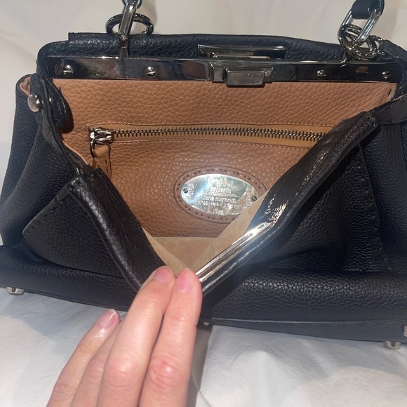 FENDI Peekaboo SMALL Black Saddle Brown Selleria Bag 1048 Hand-Sewn Topstitch - Picture 6 of 16